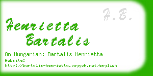 henrietta bartalis business card